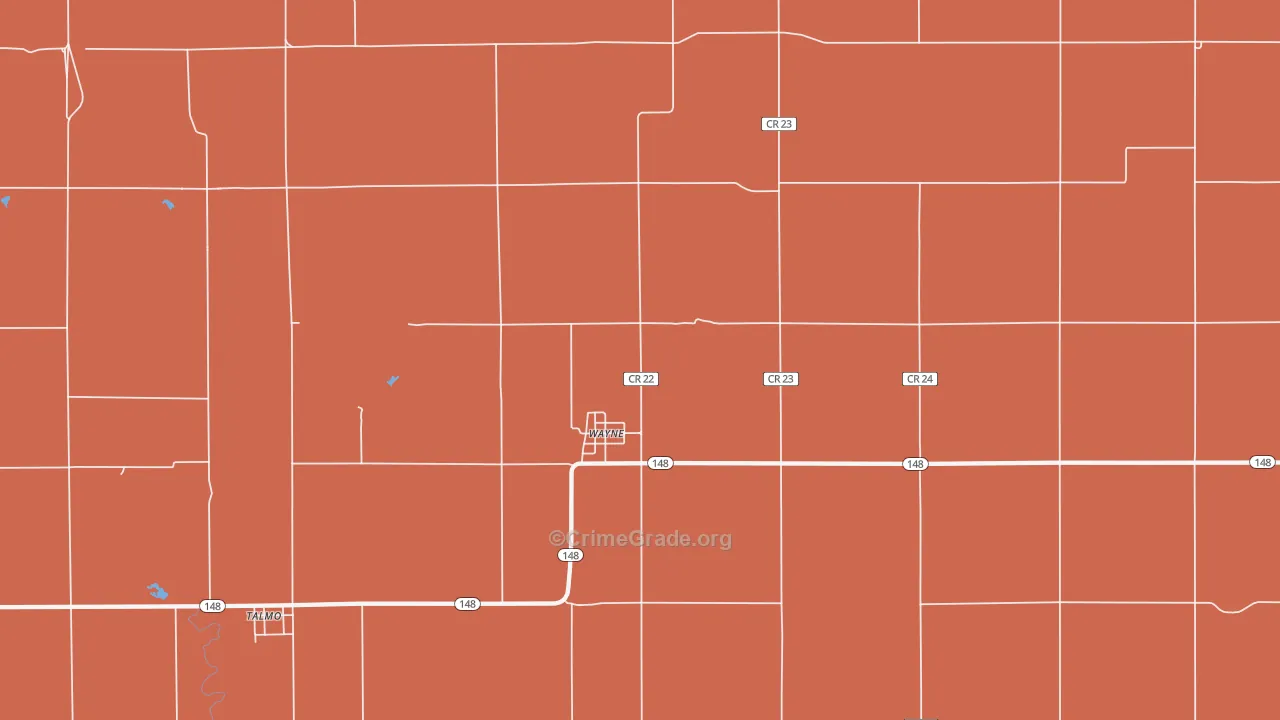 Wayne, KS Map of Drug-Related Crime Rates