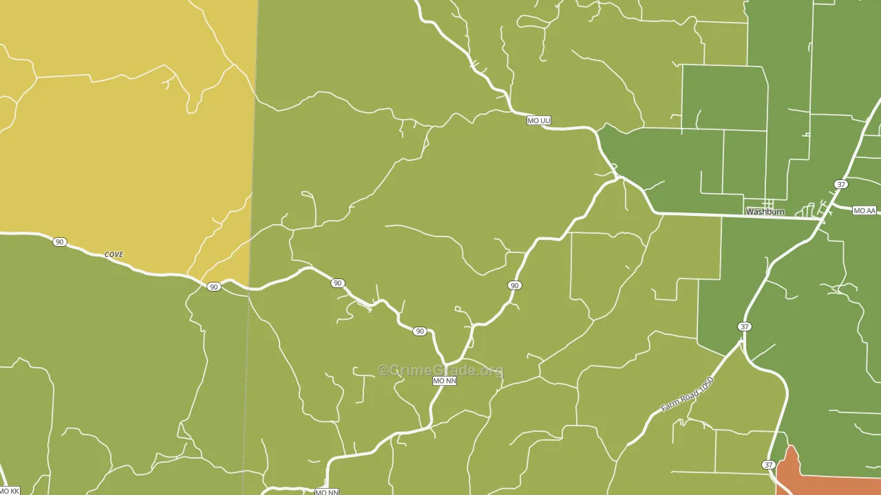 Wayne, MO Map of Drug-Related Crime Rates