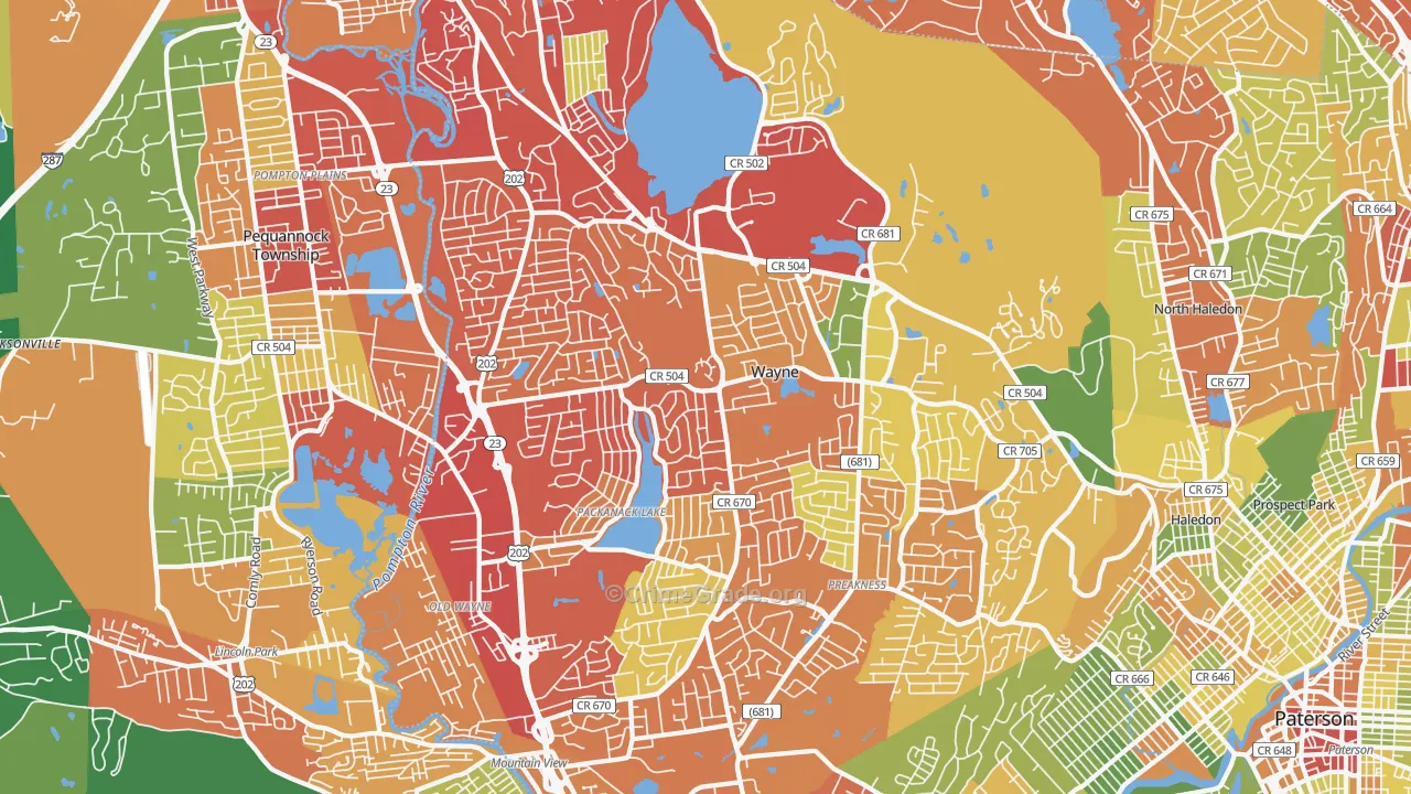 Wayne, NJ Map of Drug-Related Crime Rates