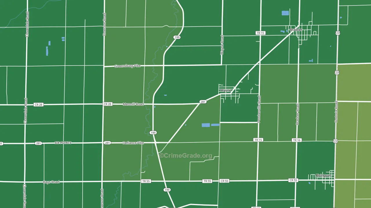Wayne, OH Map of Drug-Related Crime Rates