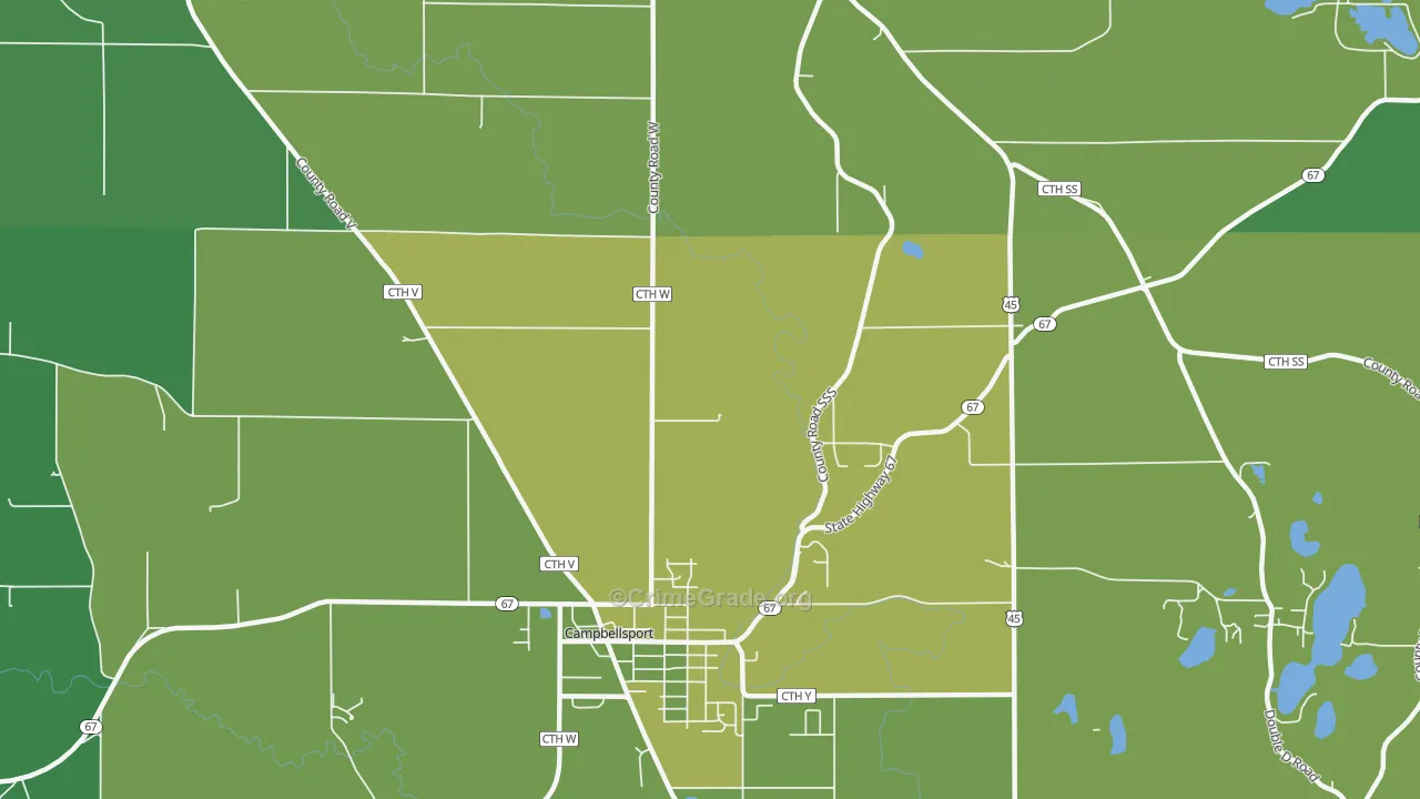 Wayne, WI Map of Drug-Related Crime Rates