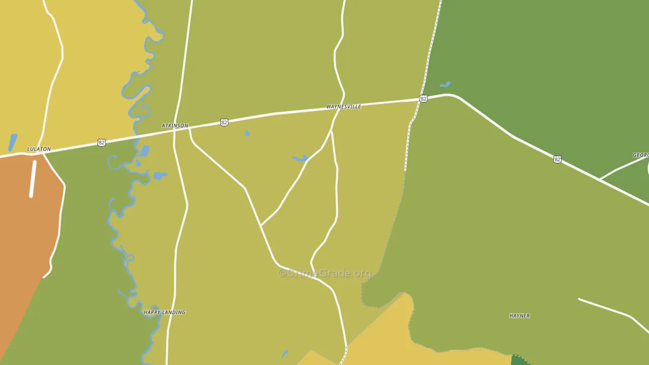 Waynesville, GA Map of Drug-Related Crime Rates