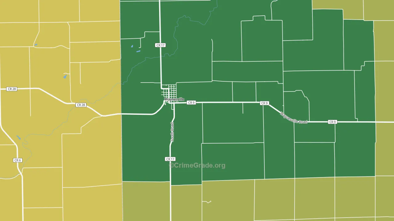 Waynesville, IL Map of Drug-Related Crime Rates