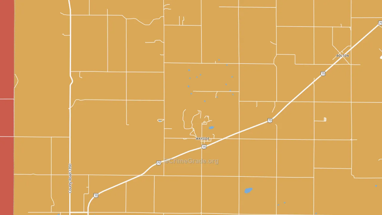 Wayside, KS Map of Drug-Related Crime Rates