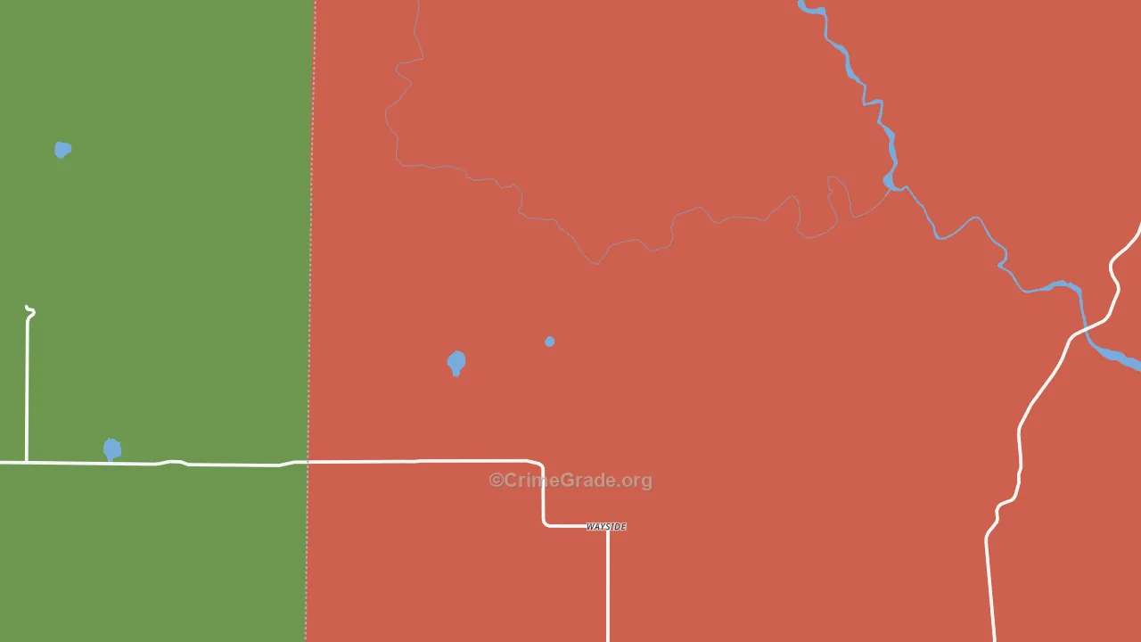 Wayside, TX Map of Drug-Related Crime Rates