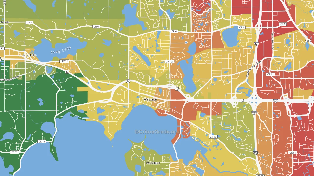 Wayzata, MN Map of Drug-Related Crime Rates