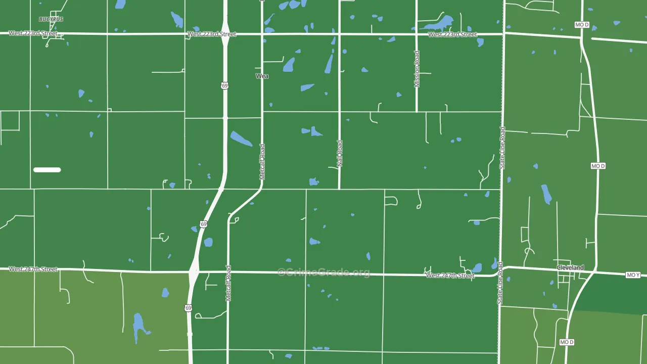 Wea, KS Map of Drug-Related Crime Rates