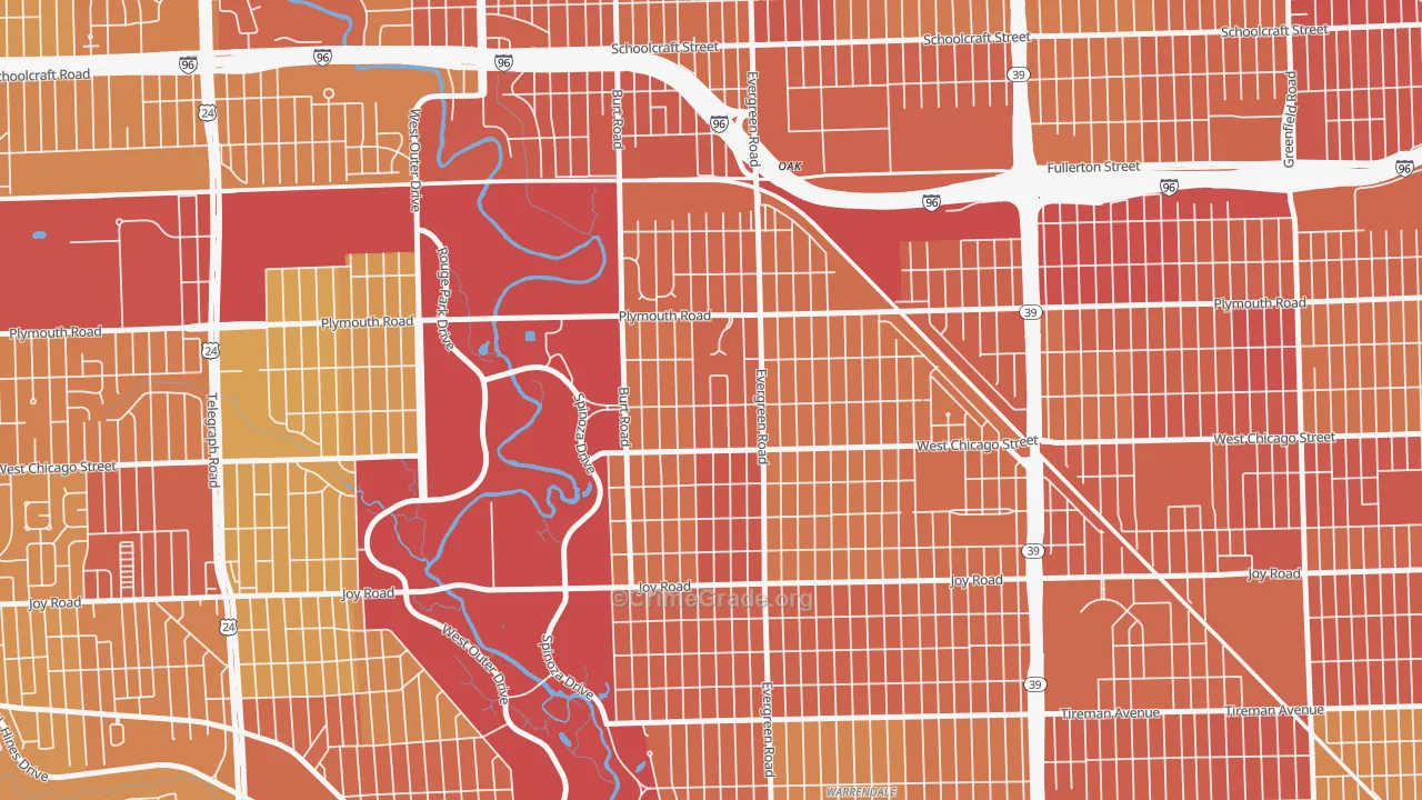 Weatherby, Detroit, MI Map of Drug-Related Crime Rates