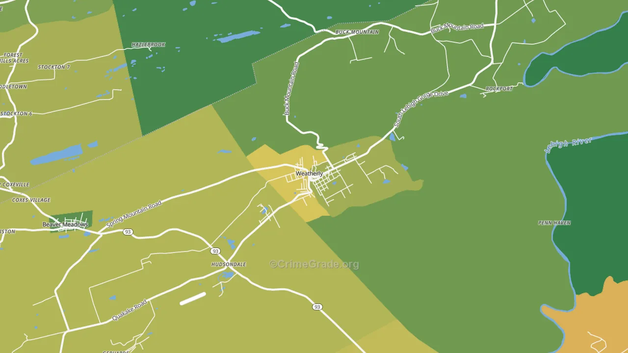 Weatherly, PA Map of Drug-Related Crime Rates