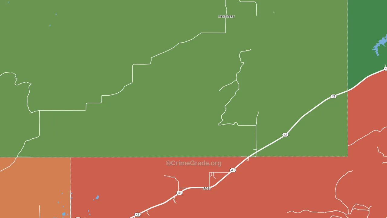 Weathers, OK Map of Drug-Related Crime Rates