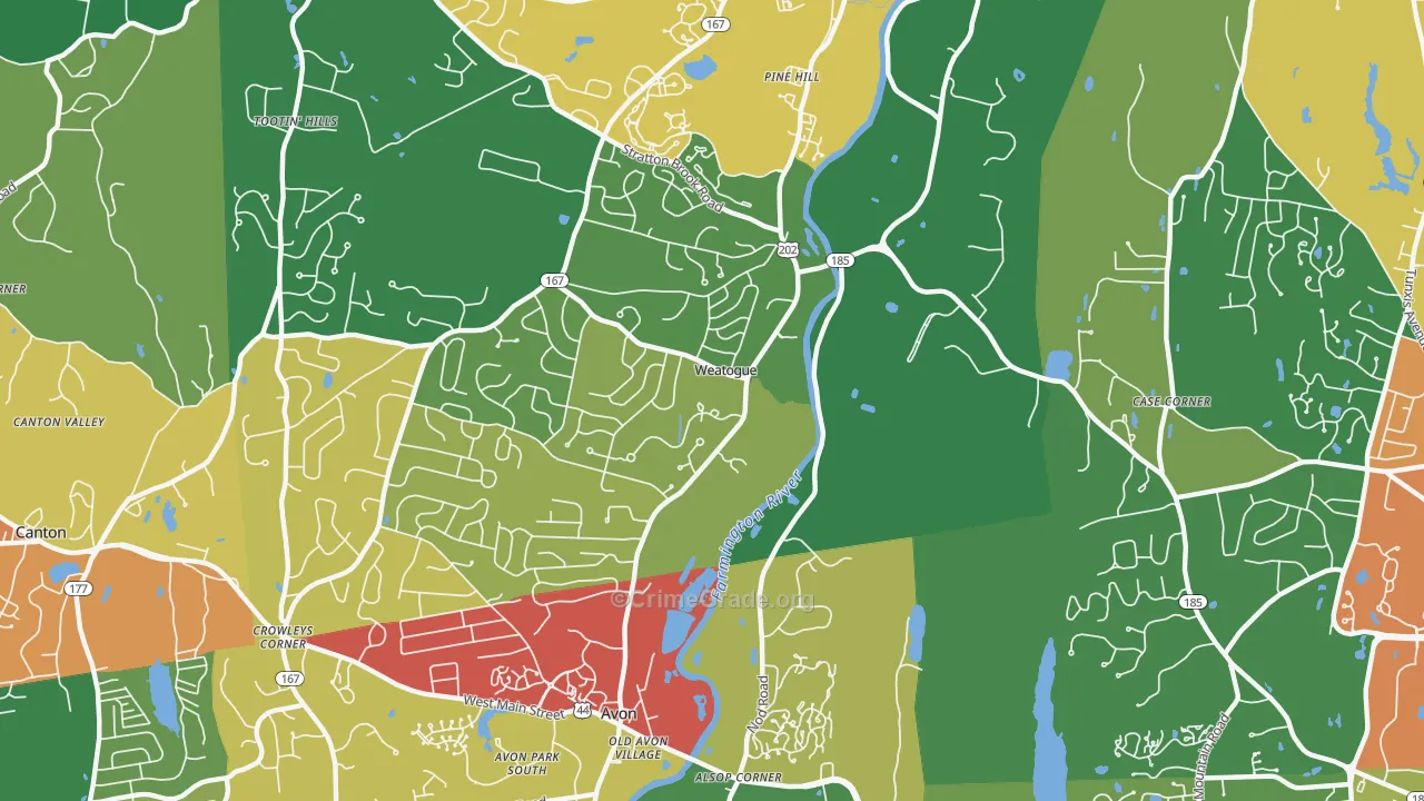 Weatogue, CT Map of Drug-Related Crime Rates