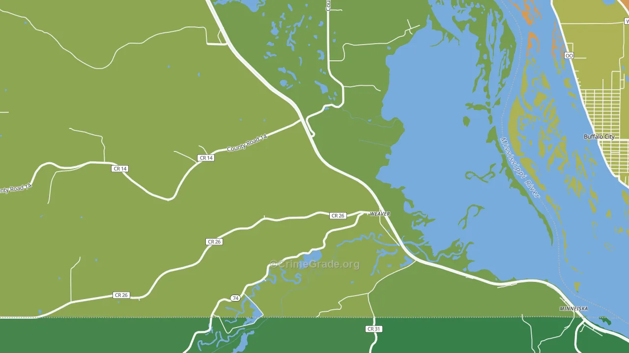 Weaver, MN Map of Drug-Related Crime Rates