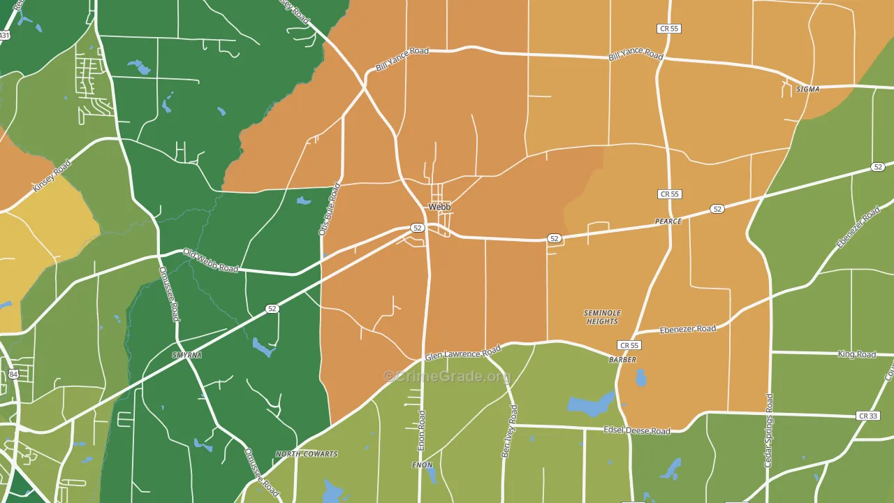 Webb, AL Map of Drug-Related Crime Rates