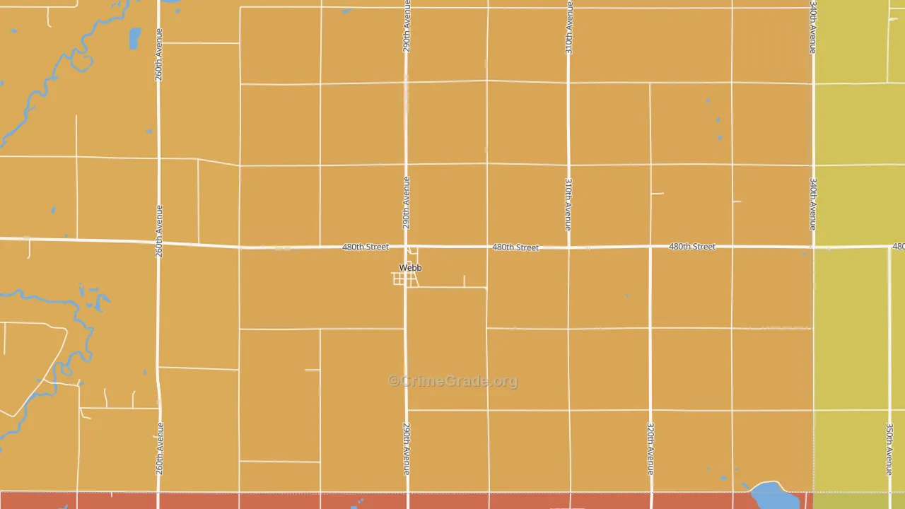 Webb, IA Map of Drug-Related Crime Rates