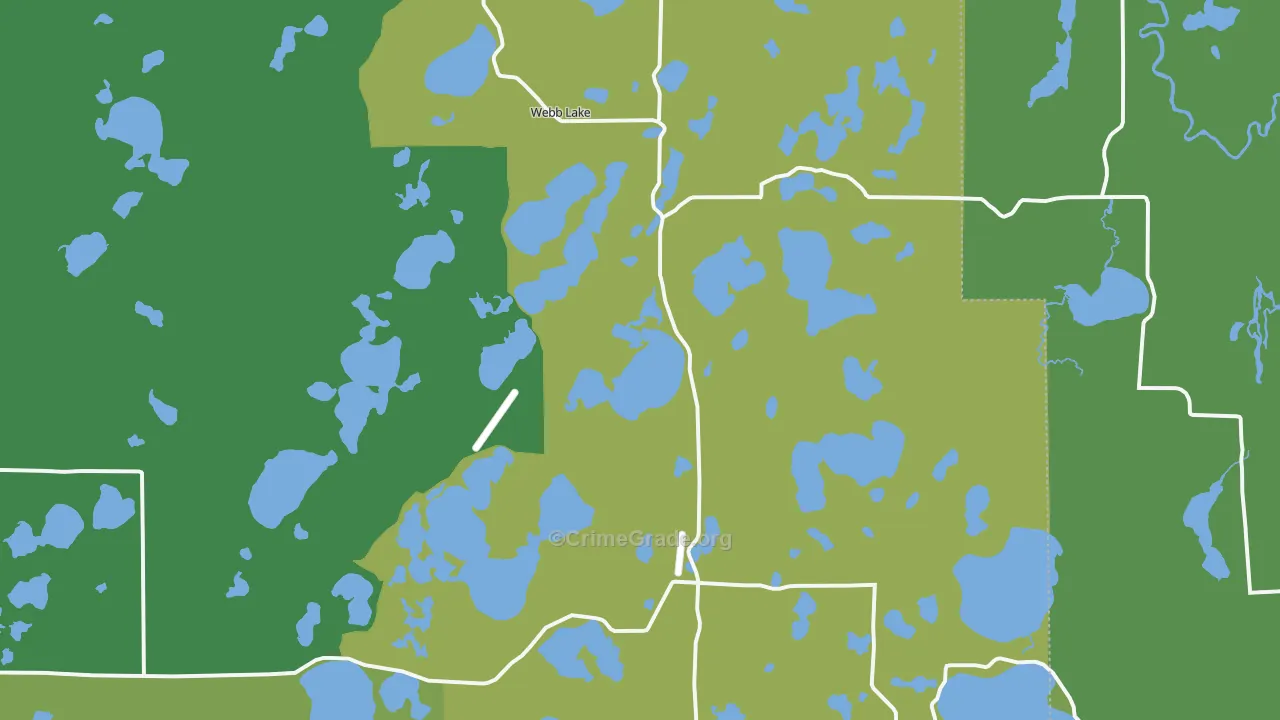 Webb Lake, WI Map of Drug-Related Crime Rates