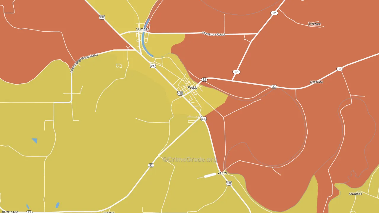 Webb, MS Map of Drug-Related Crime Rates