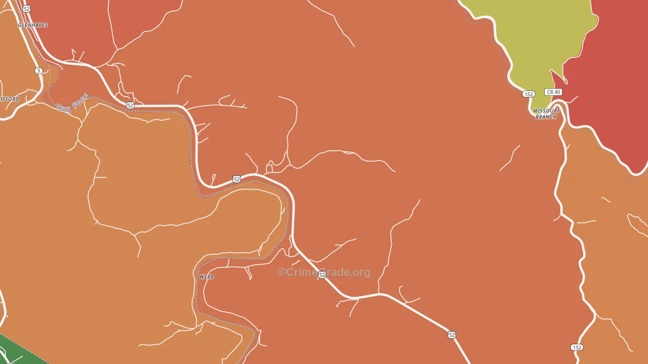 Webb, WV Map of Drug-Related Crime Rates