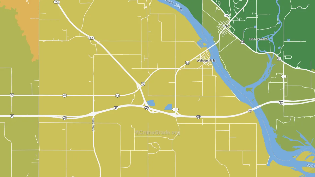 Webbers Falls, OK Map of Drug-Related Crime Rates