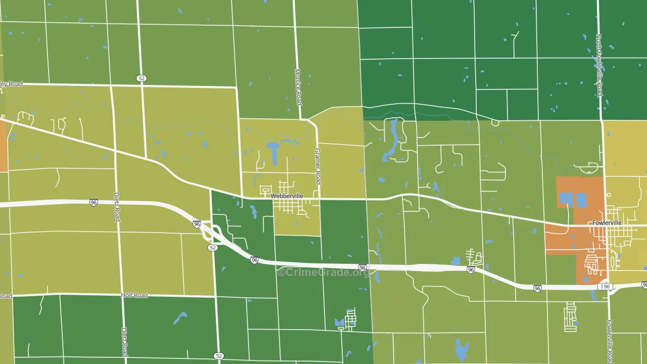 Webberville, MI Map of Drug-Related Crime Rates
