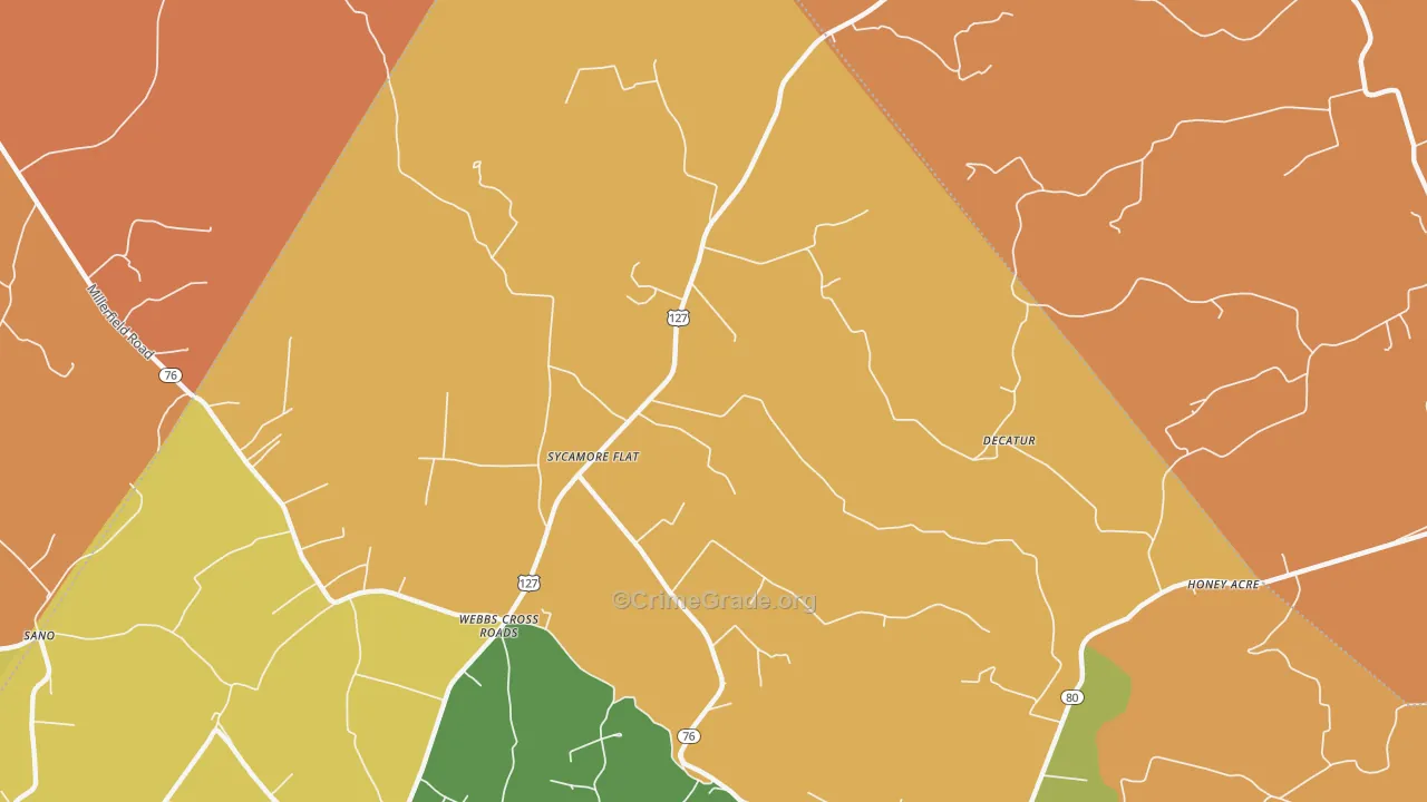 Webbs Cross Roads, KY Map of Drug-Related Crime Rates
