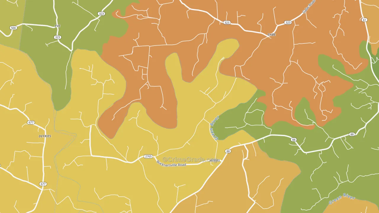 Webbs, KY Map of Drug-Related Crime Rates