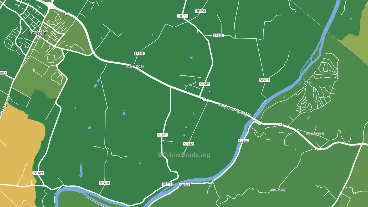 Webbtown, VA Map of Drug-Related Crime Rates