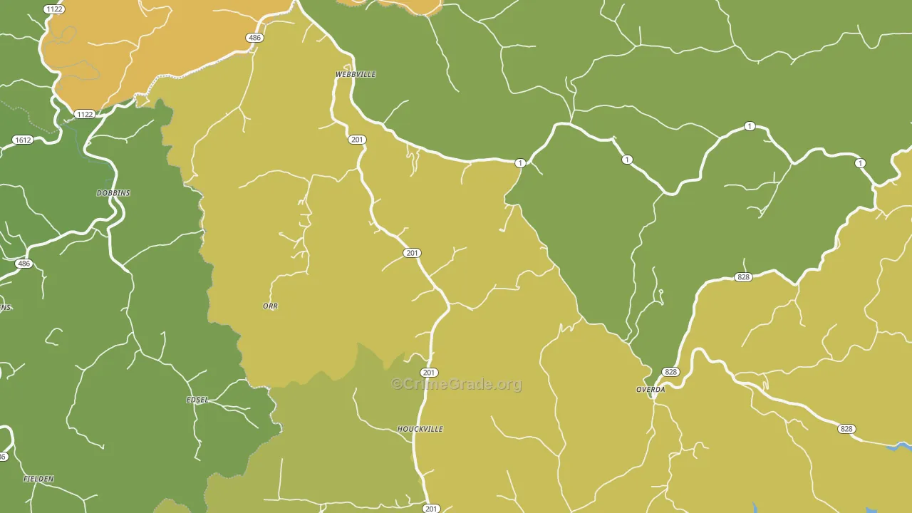 Webbville, KY Map of Drug-Related Crime Rates