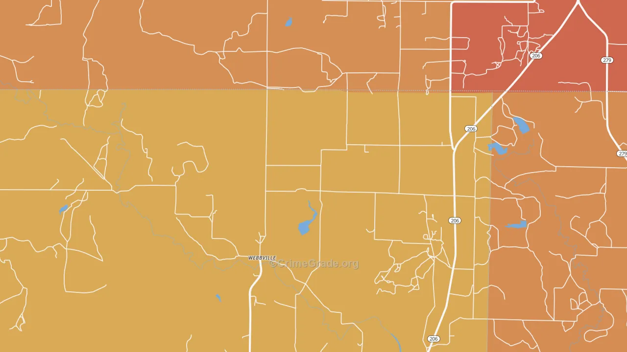 Webbville, TX Map of Drug-Related Crime Rates