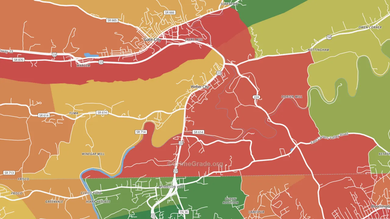 Weber City, VA Map of Drug-Related Crime Rates