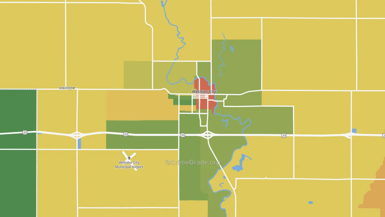 Webster City, IA Map of Drug-Related Crime Rates