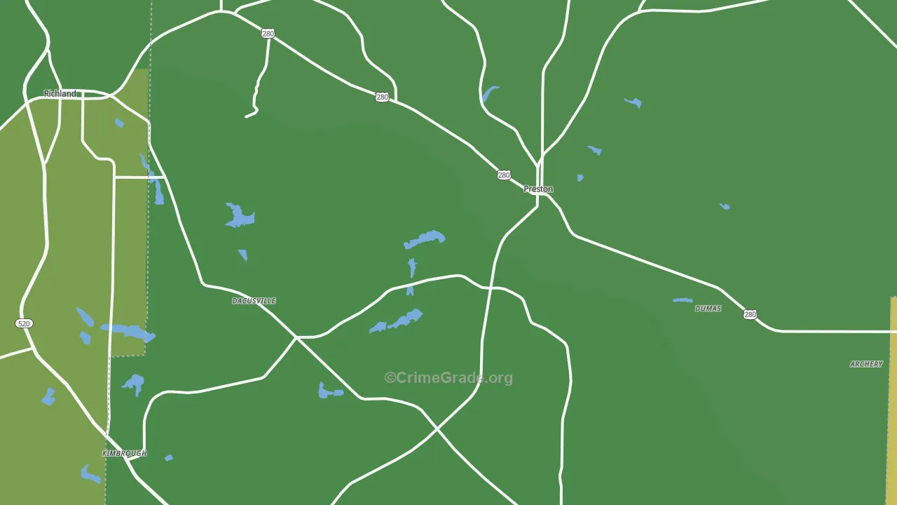 Webster County, GA Map of Drug-Related Crime Rates