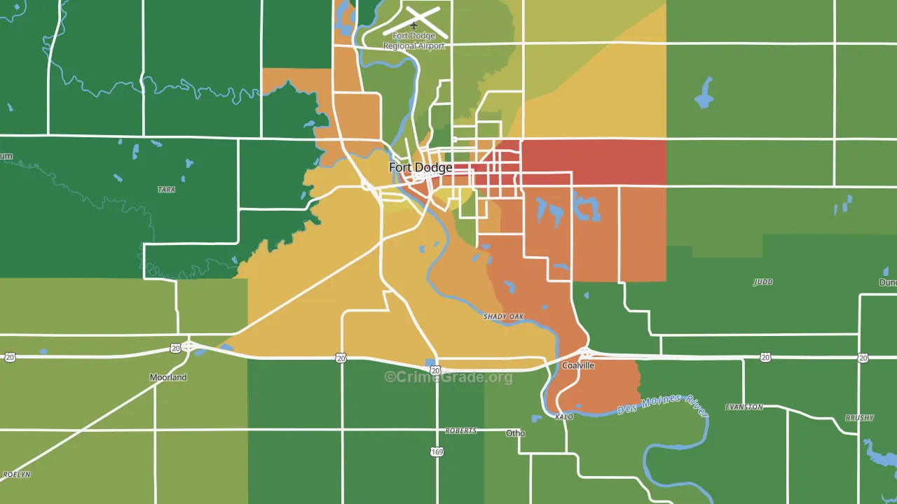 Webster County, IA Map of Drug-Related Crime Rates
