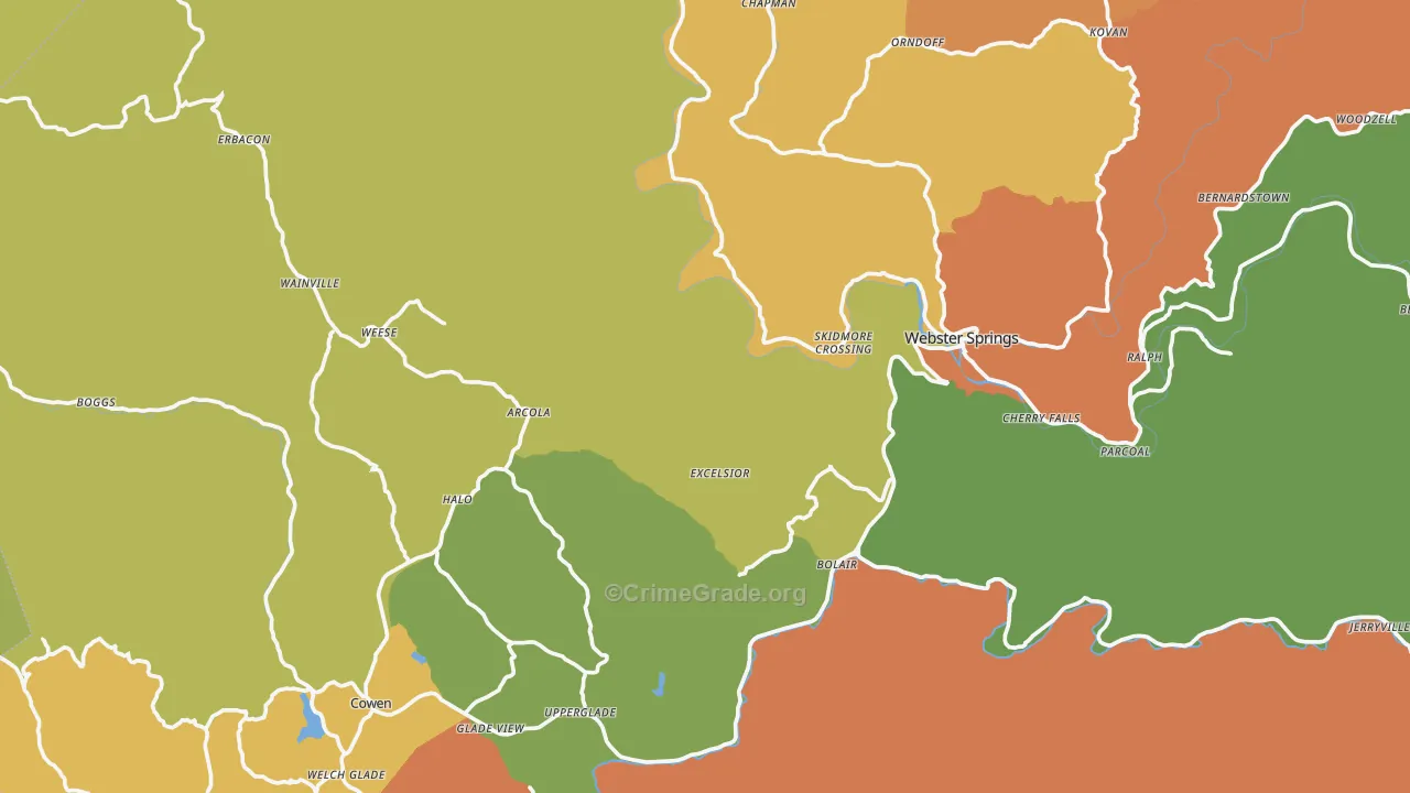 Webster County, WV Map of Drug-Related Crime Rates