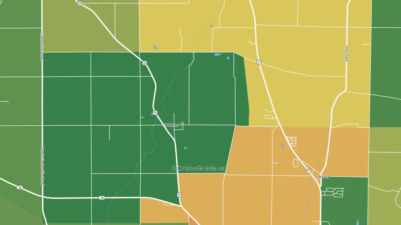 Webster, IN Map of Drug-Related Crime Rates