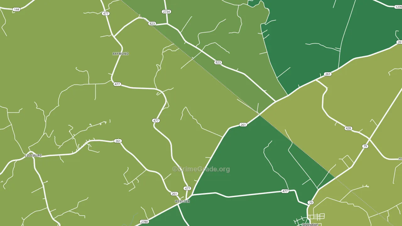 Webster, KY Map of Drug-Related Crime Rates