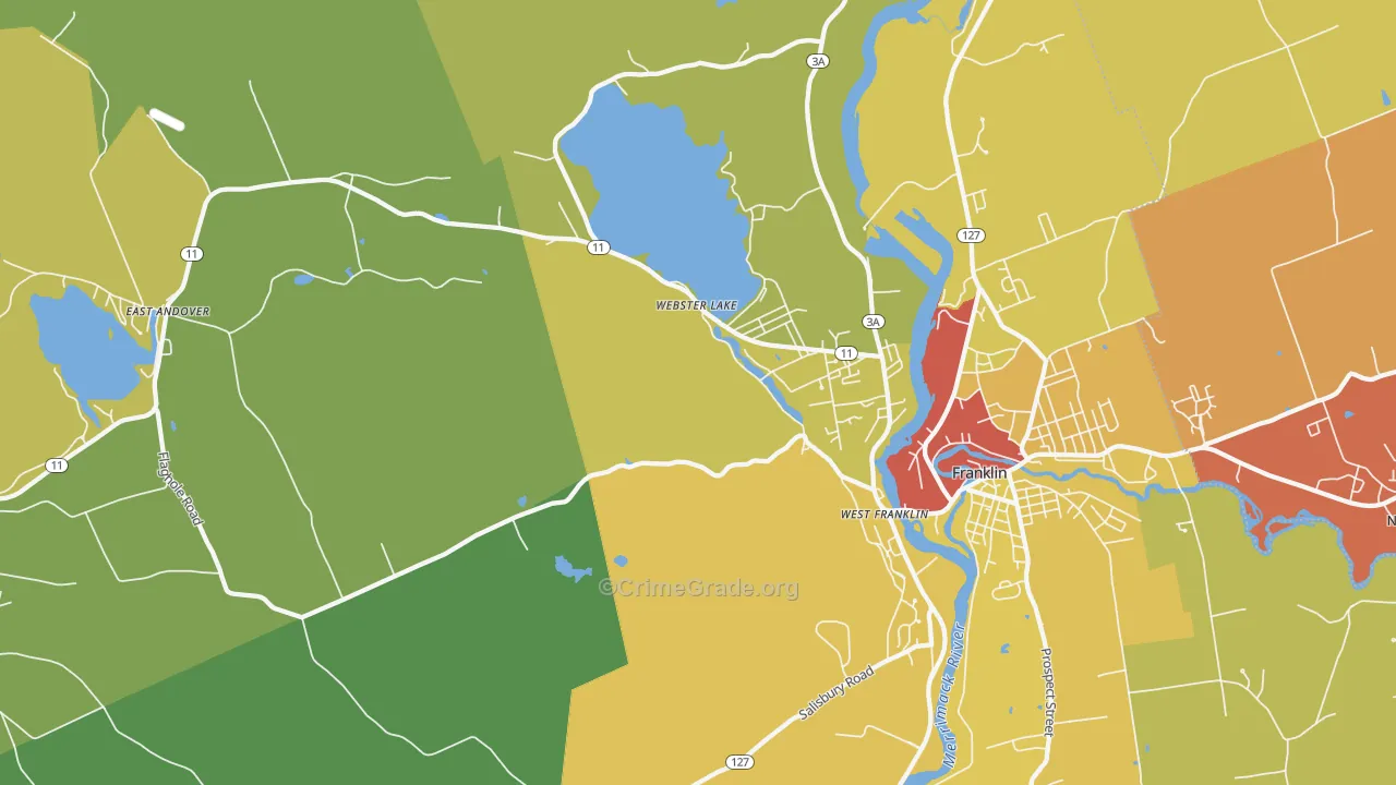 Webster Lake, NH Map of Drug-Related Crime Rates