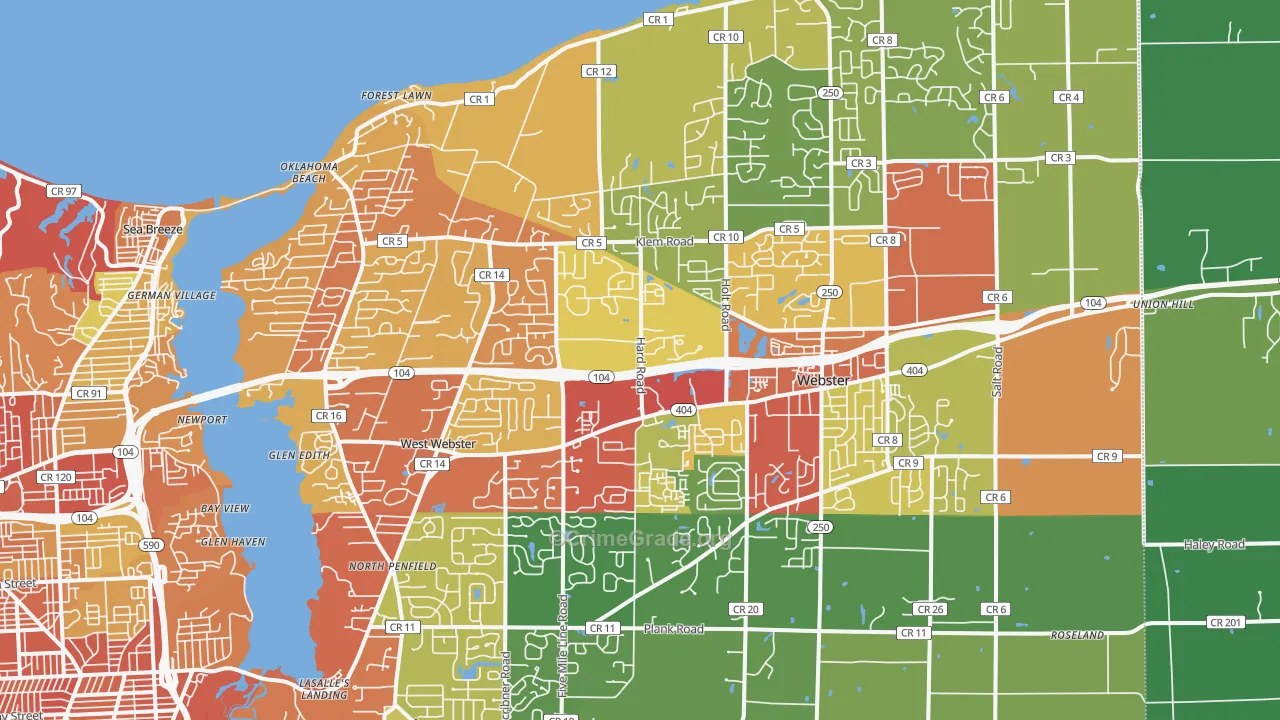 Webster, NY Map of Drug-Related Crime Rates