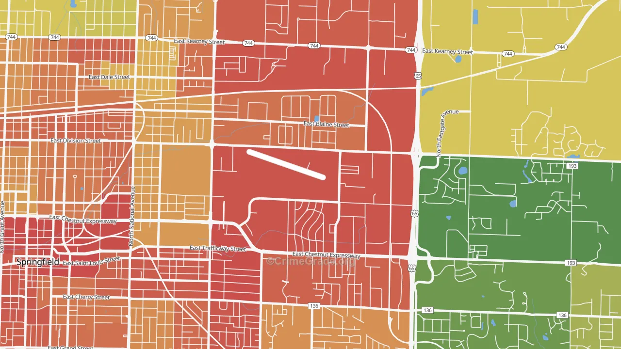 Webster Park-Shady Dell, Springfield, MO Map of Drug-Related Crime Rates