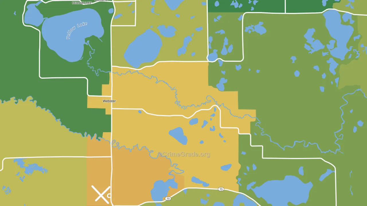 Webster, WI Map of Drug-Related Crime Rates
