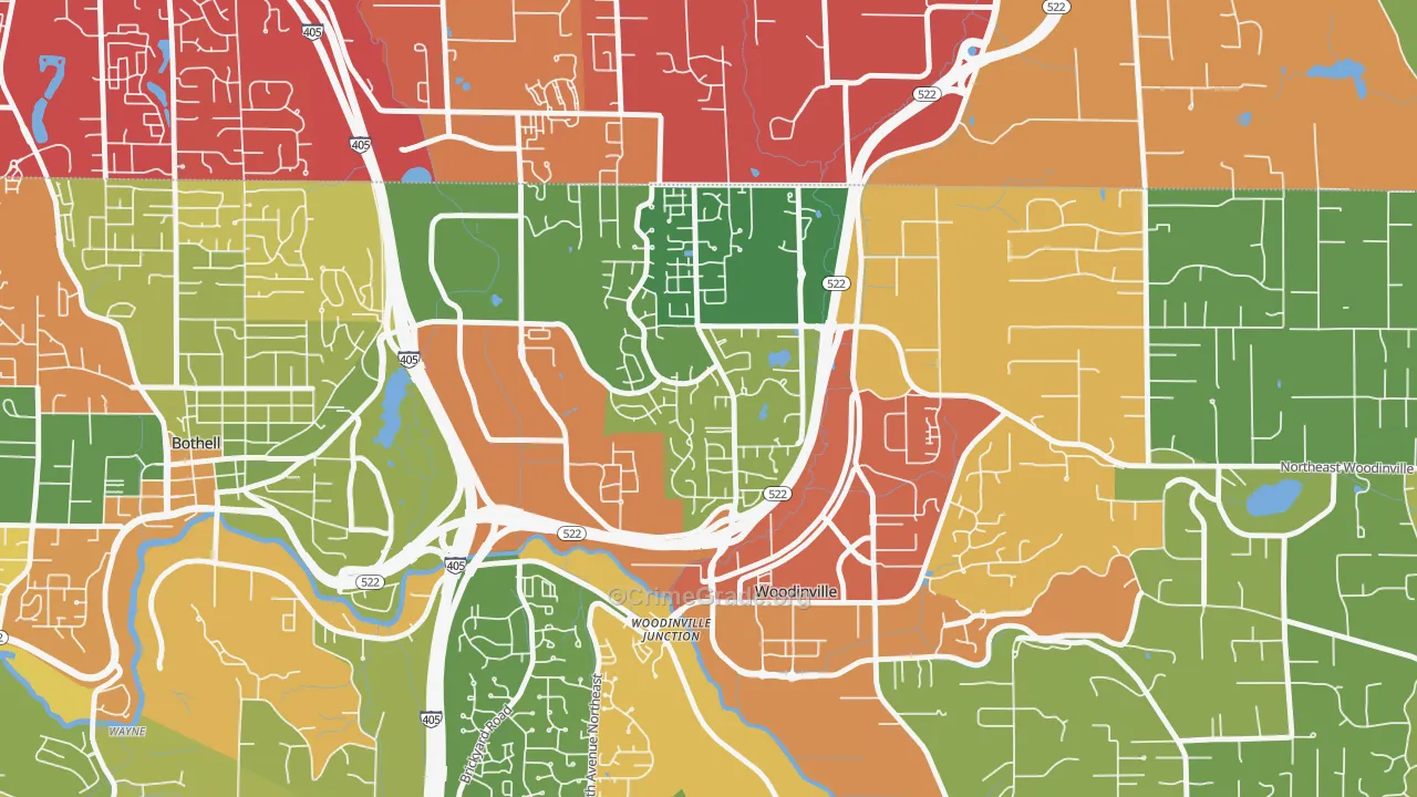 Wedge, Woodinville, WA Map of Drug-Related Crime Rates