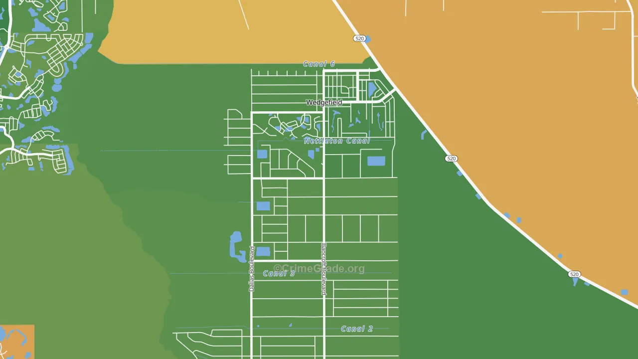 Wedgefield, FL Map of Drug-Related Crime Rates