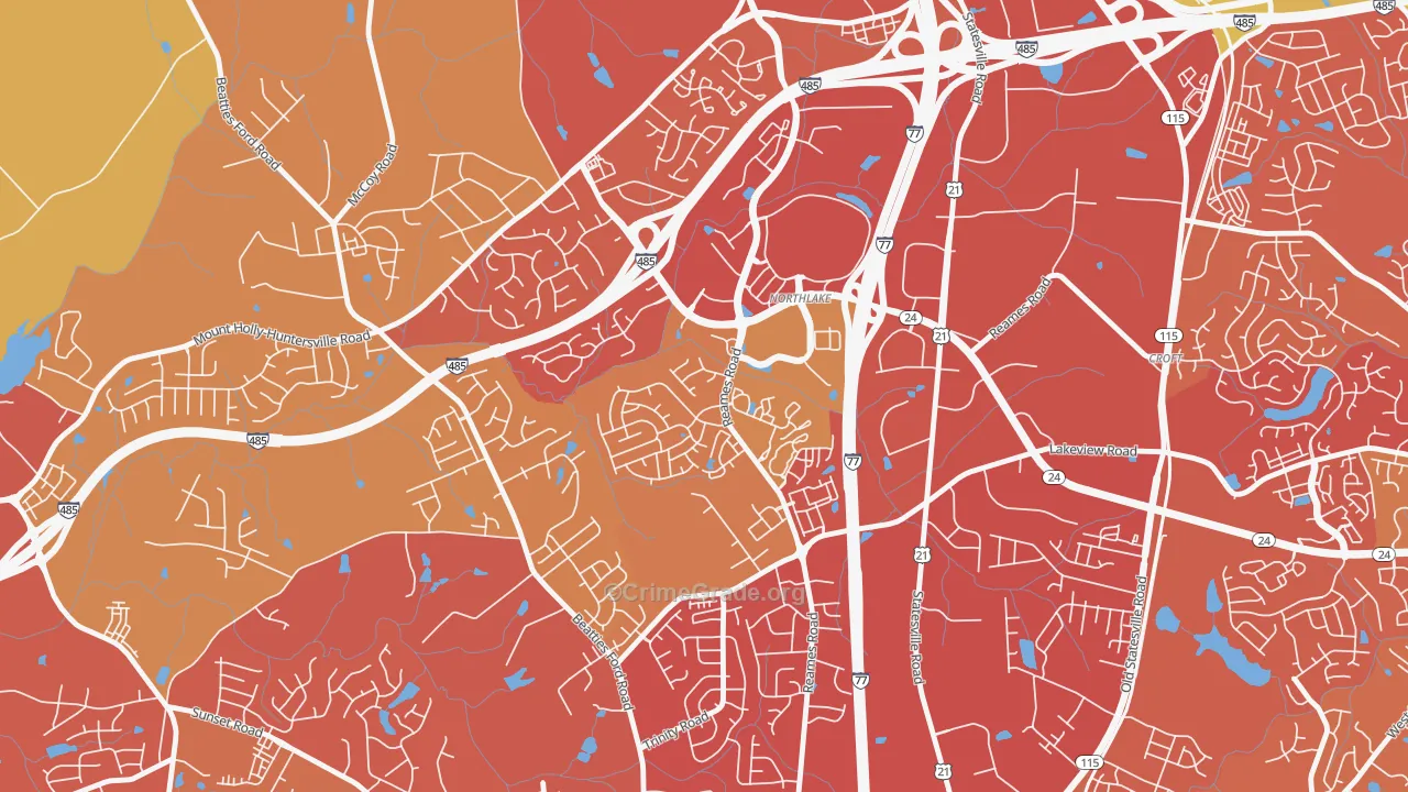 Wedgewood, Charlotte, NC Map of Drug-Related Crime Rates