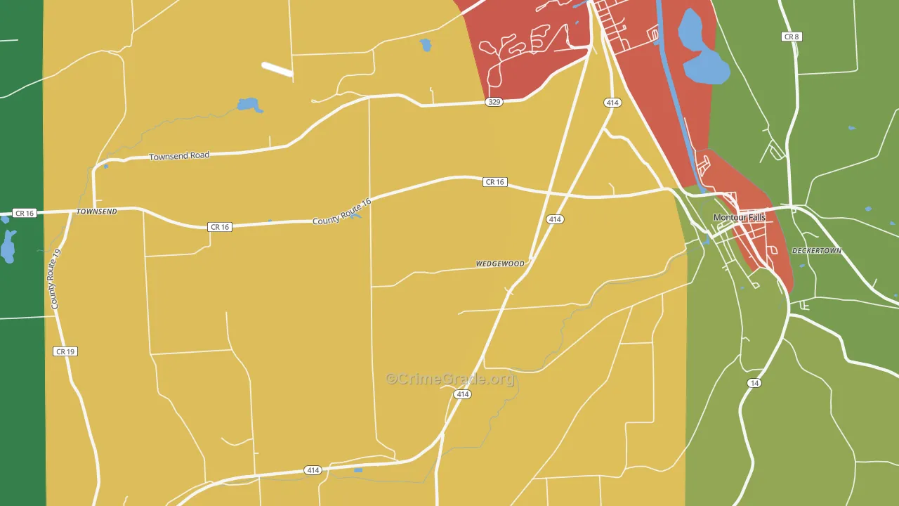 Wedgewood, NY Map of Drug-Related Crime Rates