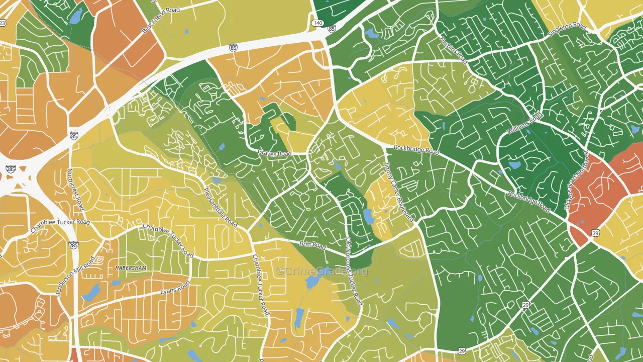 Wedgewood, Tucker, GA Map of Drug-Related Crime Rates