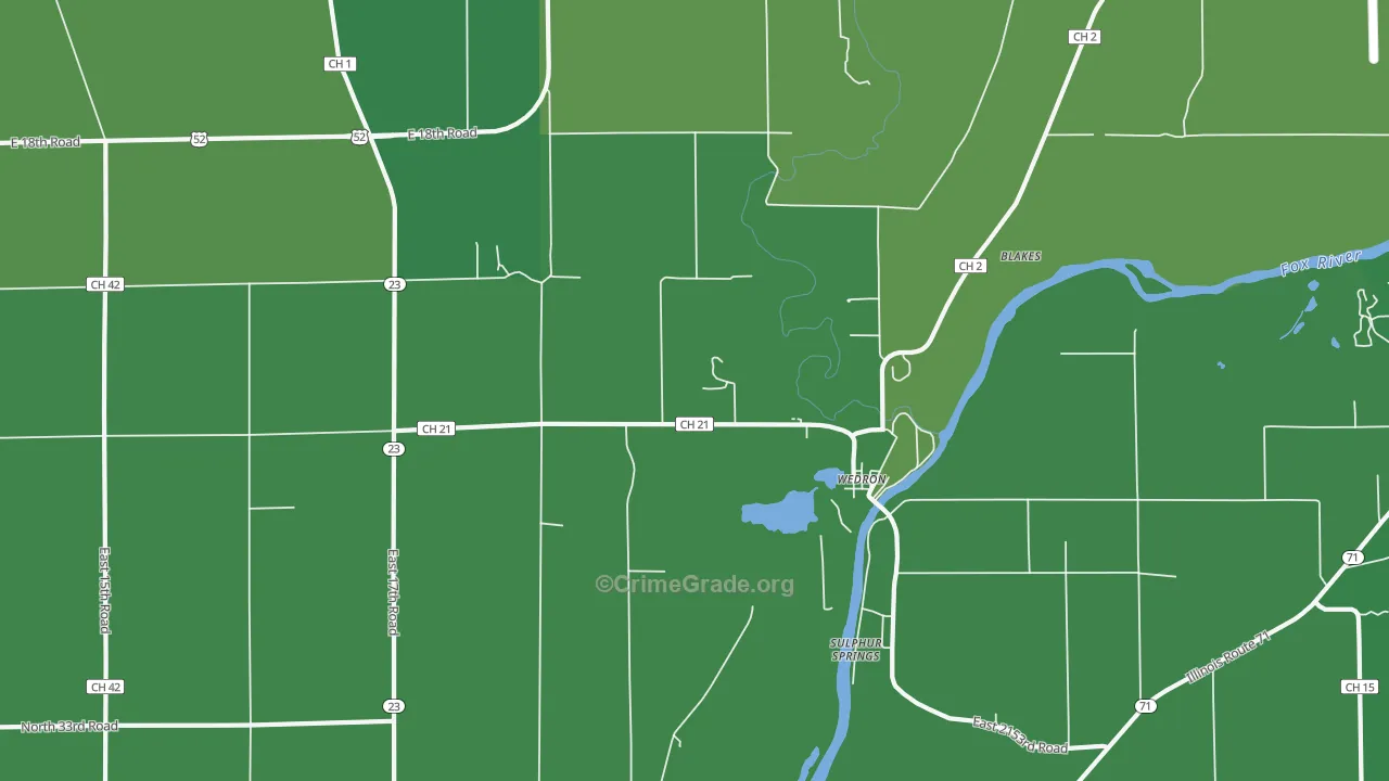 Wedron, IL Map of Drug-Related Crime Rates