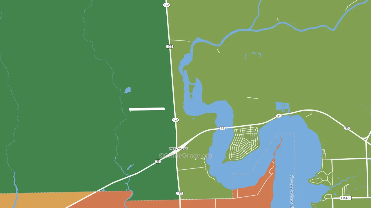 Weedhaven, TX Map of Drug-Related Crime Rates