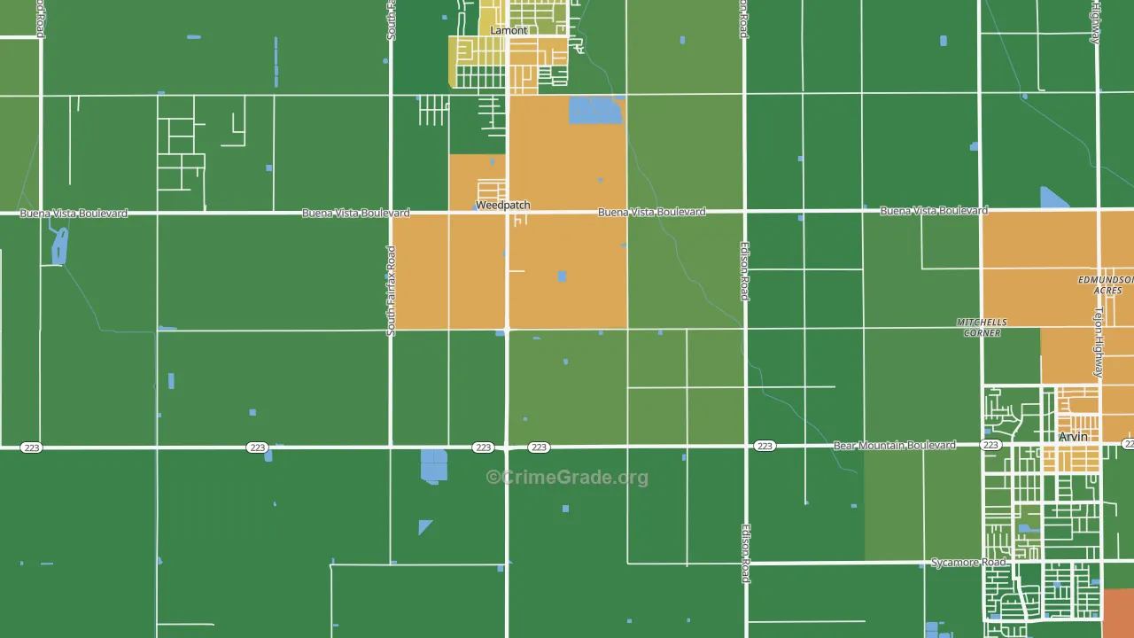 Weedpatch, CA Map of Drug-Related Crime Rates