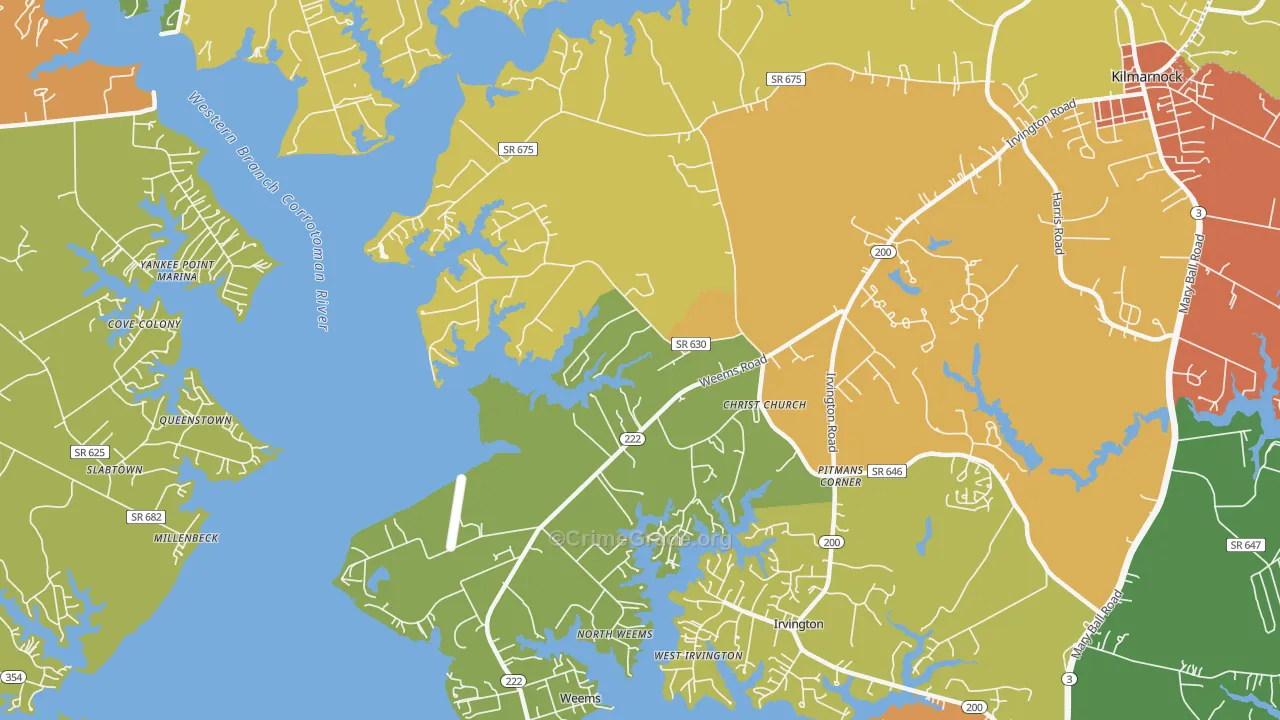 Weems, VA Map of Drug-Related Crime Rates