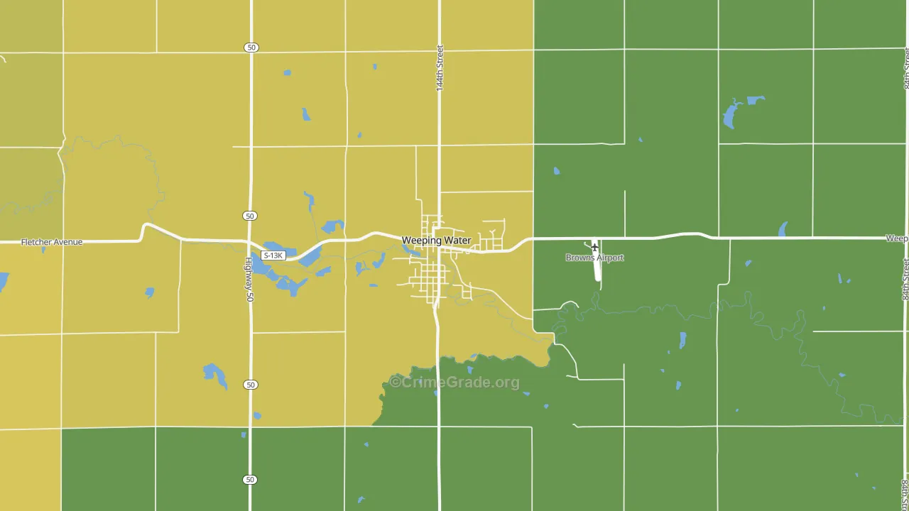 Weeping Water, NE Map of Drug-Related Crime Rates