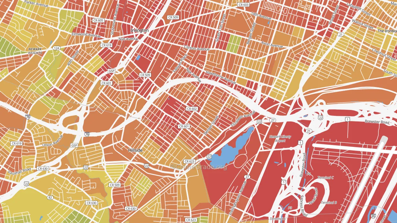 Weequahic, Newark, NJ Map of Drug-Related Crime Rates